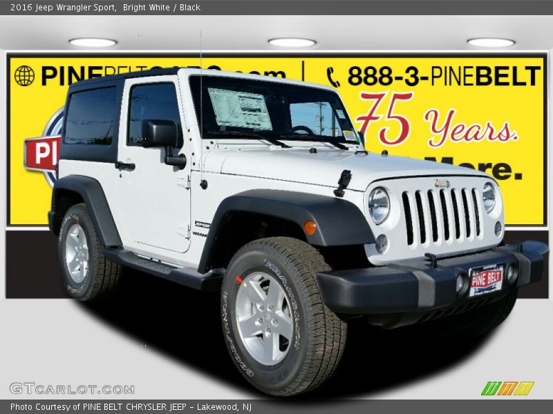 Bright White / Black 2016 Jeep Wrangler Sport