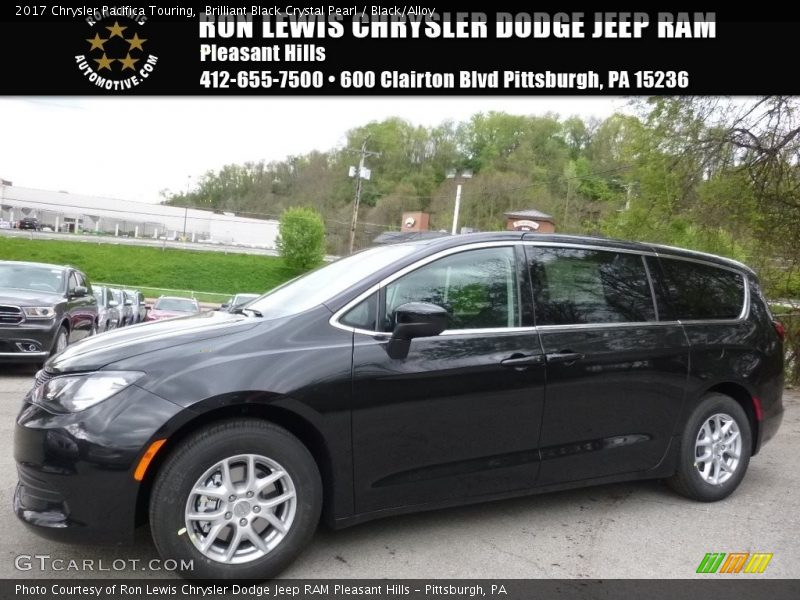 Brilliant Black Crystal Pearl / Black/Alloy 2017 Chrysler Pacifica Touring