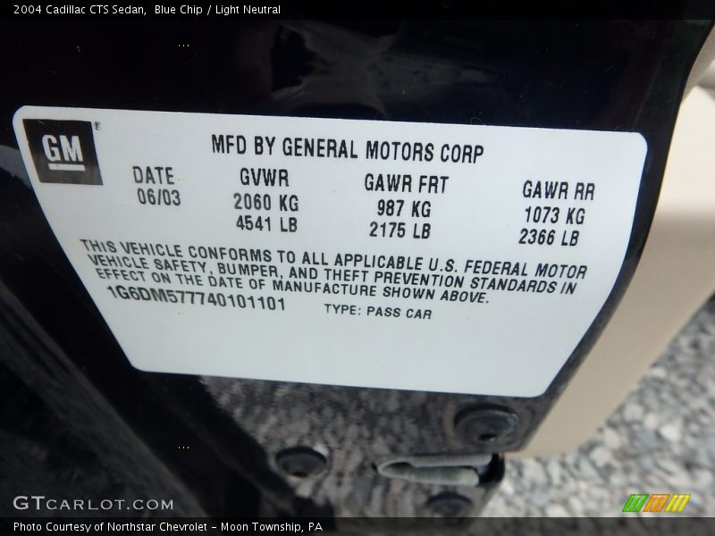Blue Chip / Light Neutral 2004 Cadillac CTS Sedan