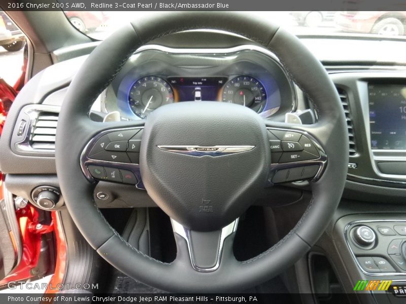 Redline 3-Coat Pearl / Black/Ambassador Blue 2016 Chrysler 200 S AWD