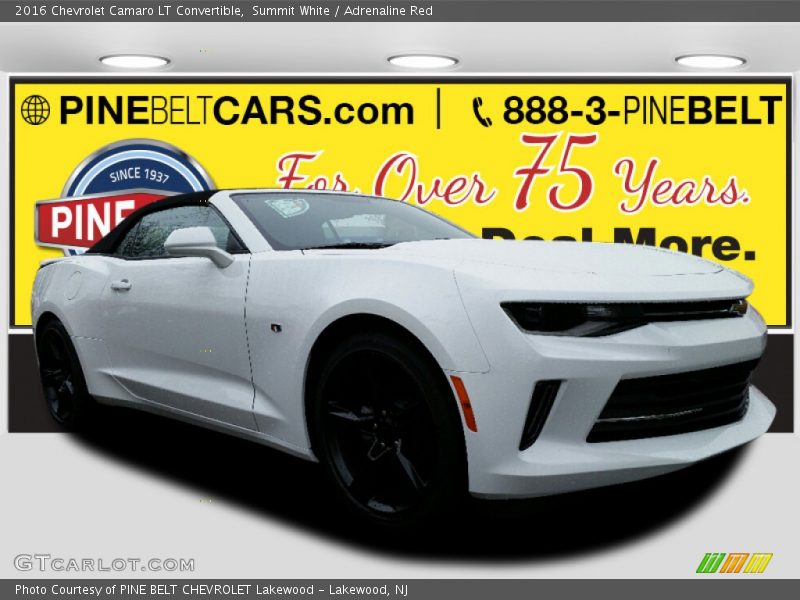 Summit White / Adrenaline Red 2016 Chevrolet Camaro LT Convertible