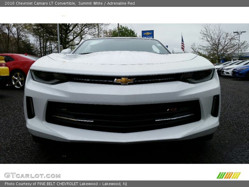 Summit White / Adrenaline Red 2016 Chevrolet Camaro LT Convertible