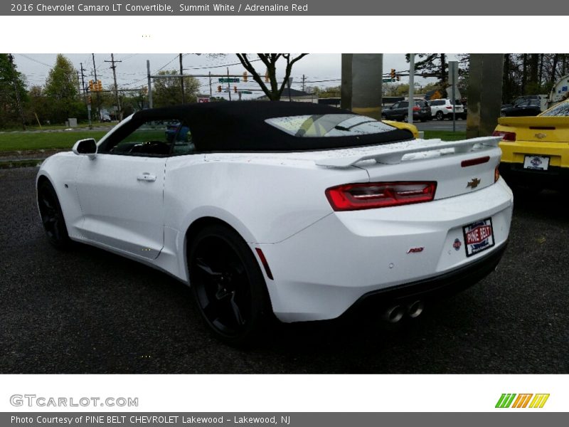Summit White / Adrenaline Red 2016 Chevrolet Camaro LT Convertible