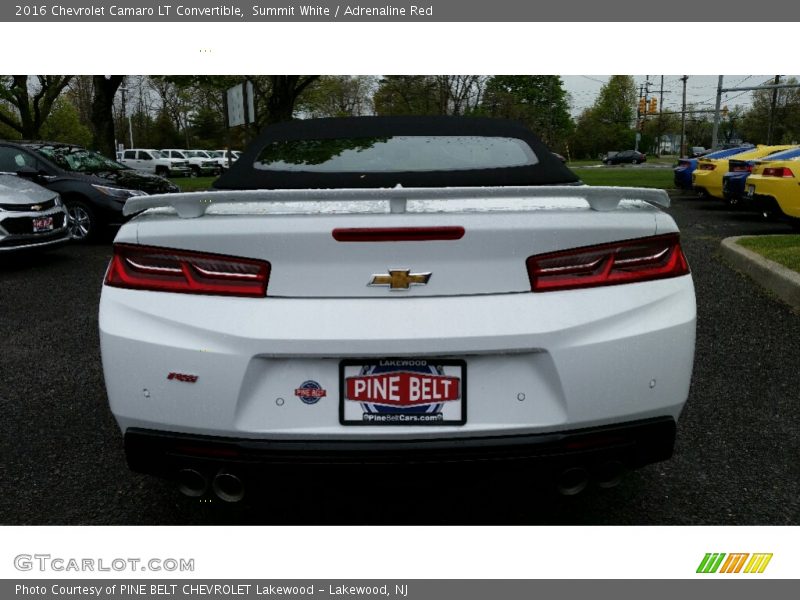 Summit White / Adrenaline Red 2016 Chevrolet Camaro LT Convertible