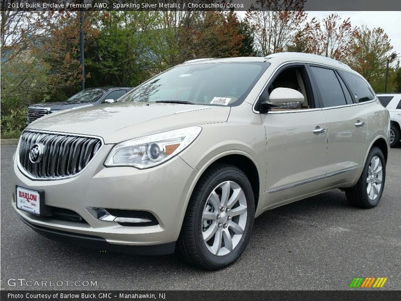 Sparkling Silver Metallic / Choccachino/Cocoa 2016 Buick Enclave Premium AWD