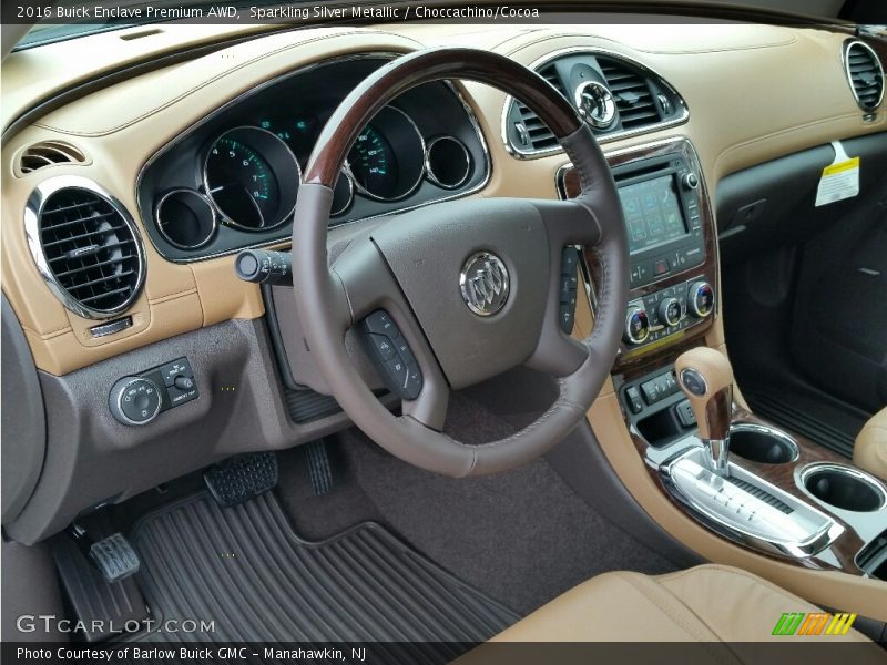 Sparkling Silver Metallic / Choccachino/Cocoa 2016 Buick Enclave Premium AWD