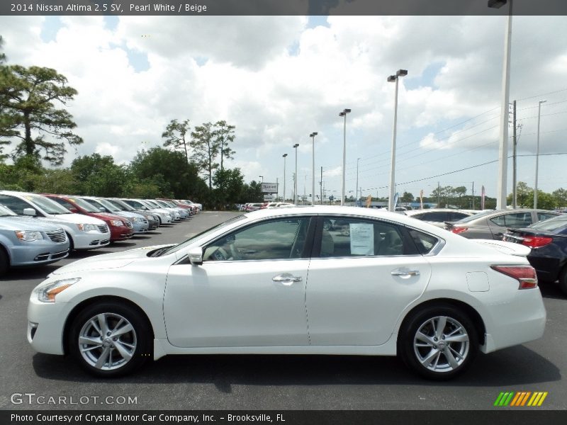 Pearl White / Beige 2014 Nissan Altima 2.5 SV