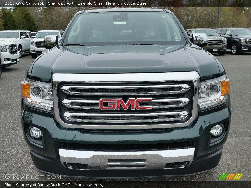 Emerald Green Metallic / Cocoa/Dune 2016 GMC Canyon SLT Crew Cab 4x4
