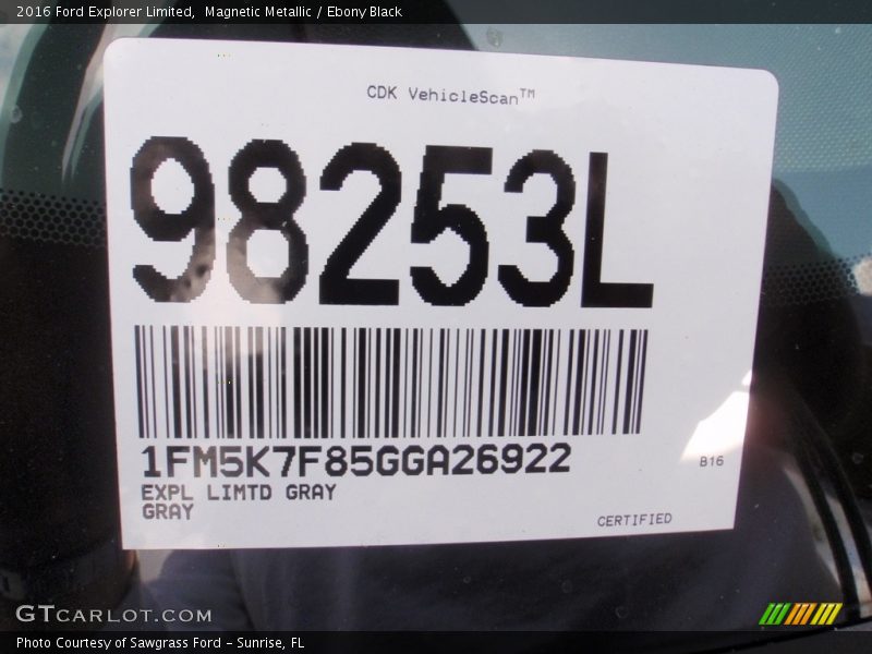 Magnetic Metallic / Ebony Black 2016 Ford Explorer Limited