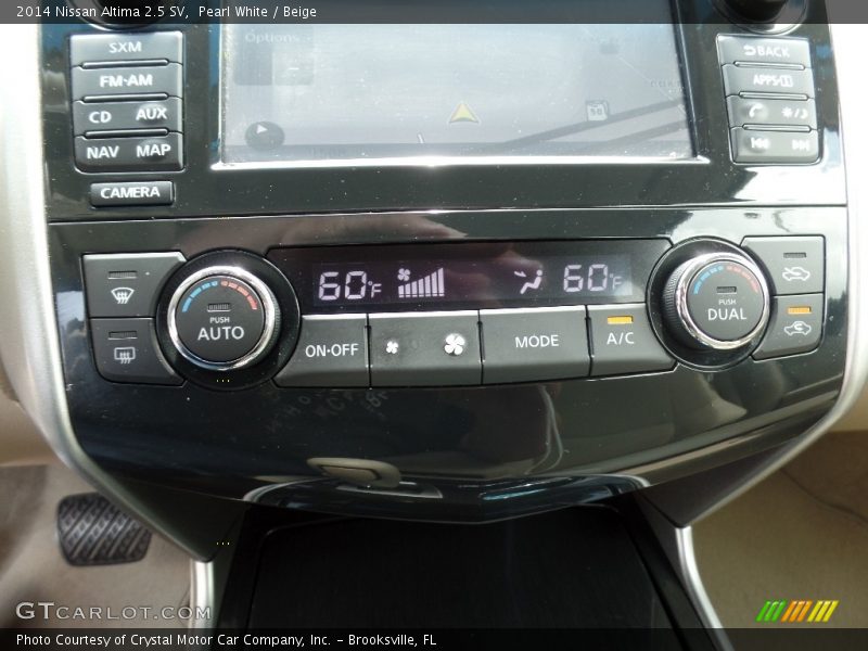 Pearl White / Beige 2014 Nissan Altima 2.5 SV