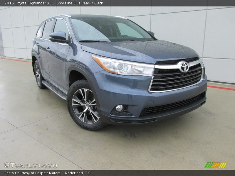 Shoreline Blue Pearl / Black 2016 Toyota Highlander XLE