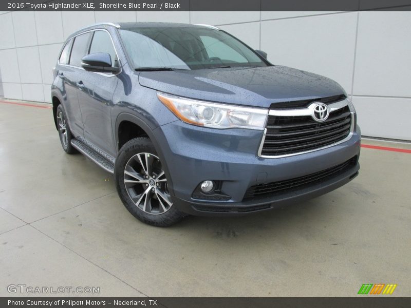 Shoreline Blue Pearl / Black 2016 Toyota Highlander XLE