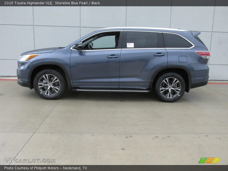 Shoreline Blue Pearl / Black 2016 Toyota Highlander XLE