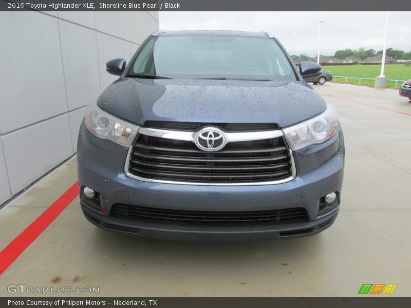 Shoreline Blue Pearl / Black 2016 Toyota Highlander XLE