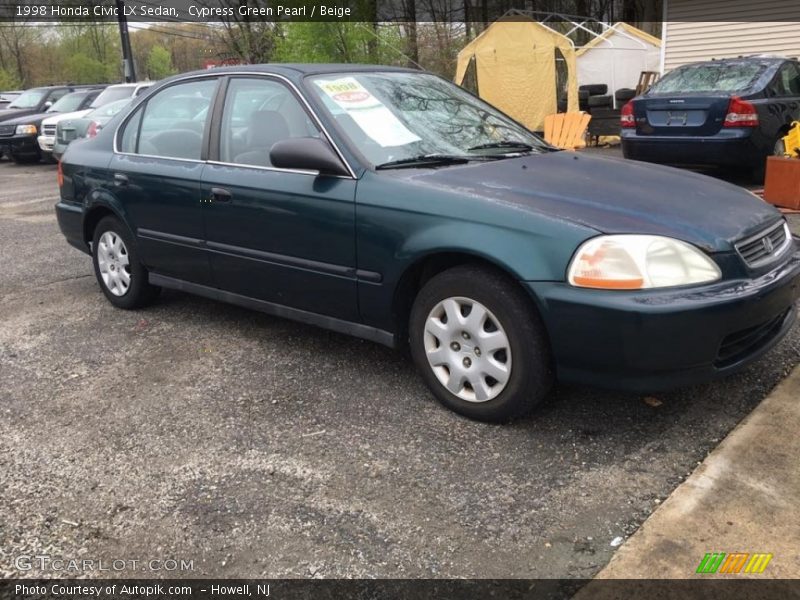 Cypress Green Pearl / Beige 1998 Honda Civic LX Sedan