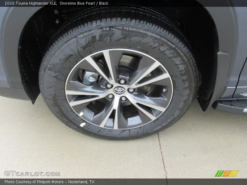 Shoreline Blue Pearl / Black 2016 Toyota Highlander XLE