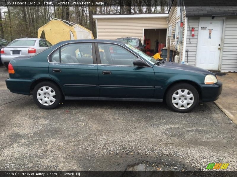 Cypress Green Pearl / Beige 1998 Honda Civic LX Sedan