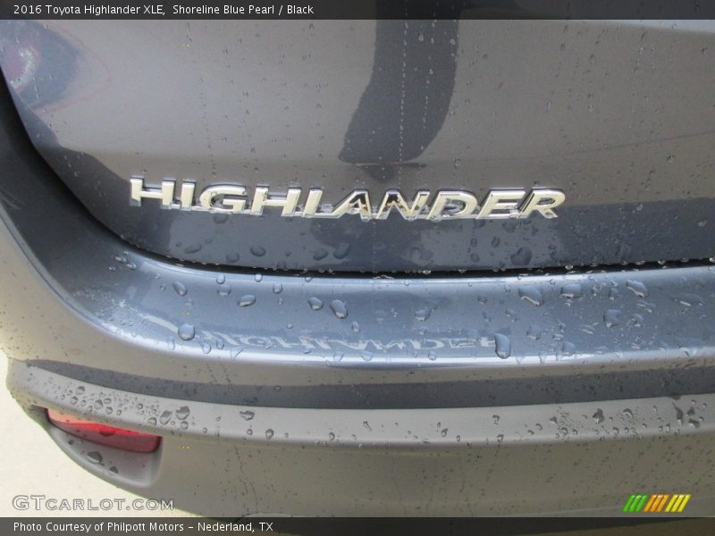 Shoreline Blue Pearl / Black 2016 Toyota Highlander XLE