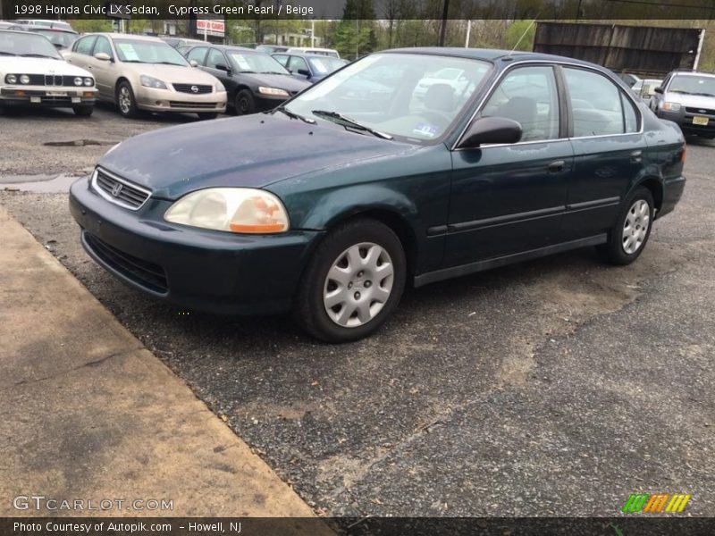 Cypress Green Pearl / Beige 1998 Honda Civic LX Sedan