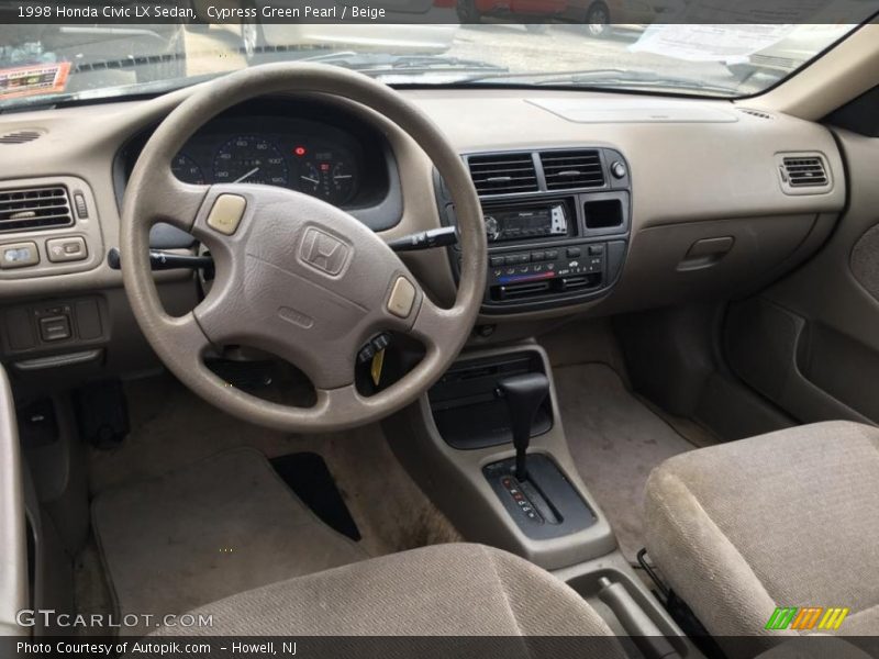 Cypress Green Pearl / Beige 1998 Honda Civic LX Sedan