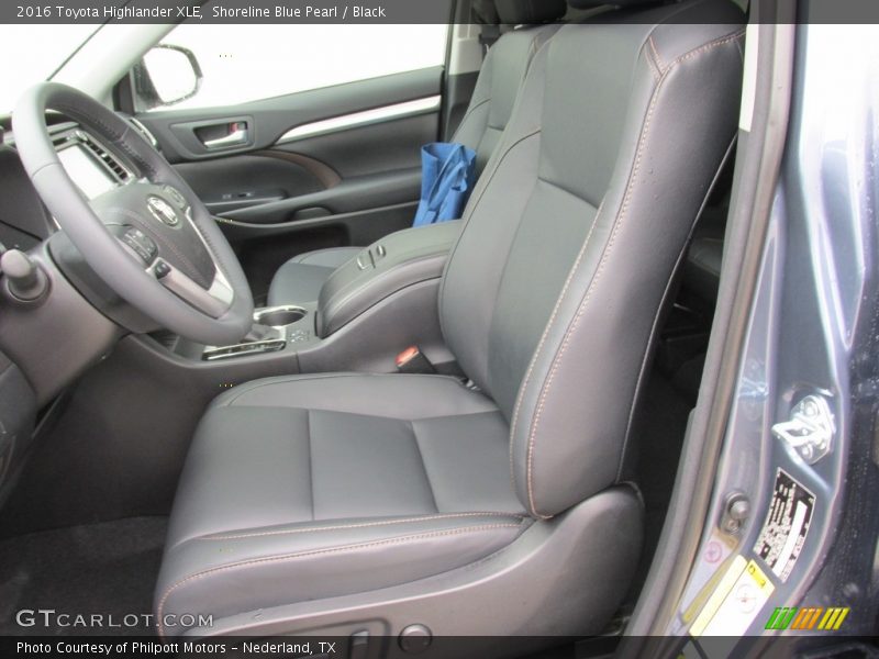 Shoreline Blue Pearl / Black 2016 Toyota Highlander XLE