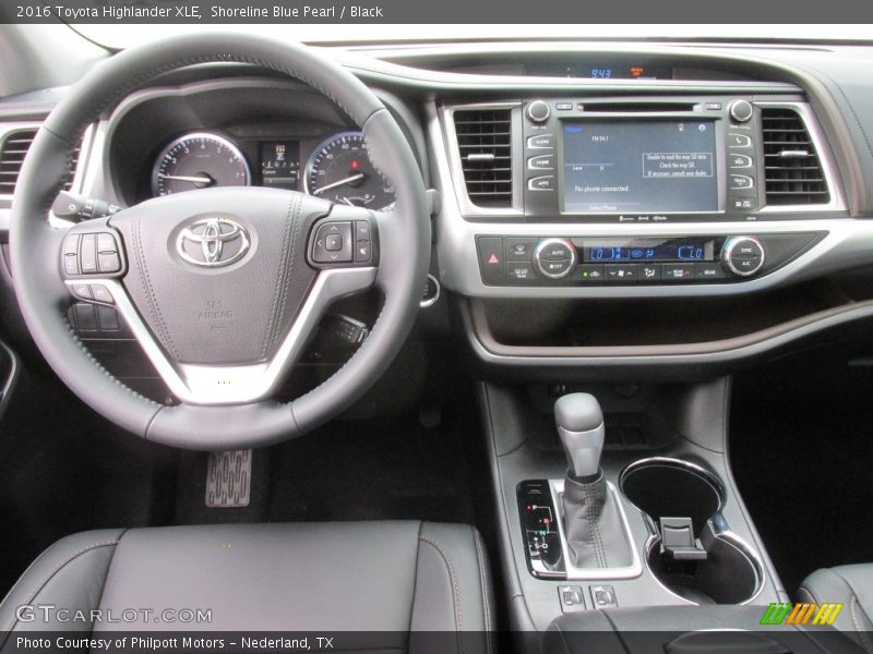 Shoreline Blue Pearl / Black 2016 Toyota Highlander XLE