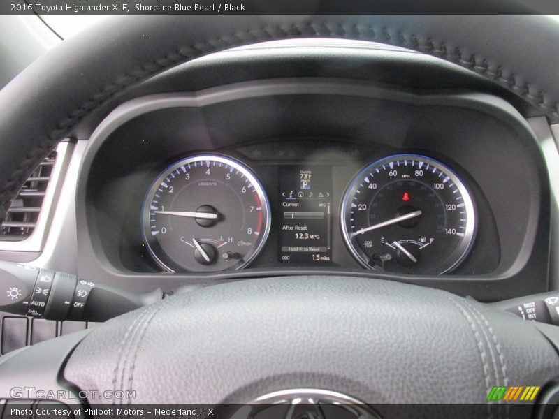 Shoreline Blue Pearl / Black 2016 Toyota Highlander XLE