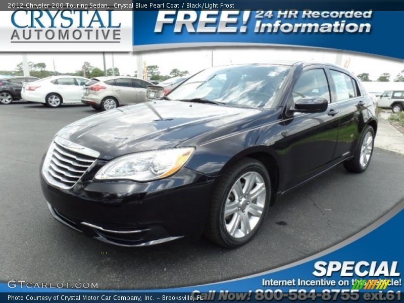 Crystal Blue Pearl Coat / Black/Light Frost 2012 Chrysler 200 Touring Sedan