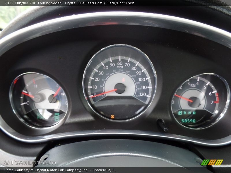 Crystal Blue Pearl Coat / Black/Light Frost 2012 Chrysler 200 Touring Sedan