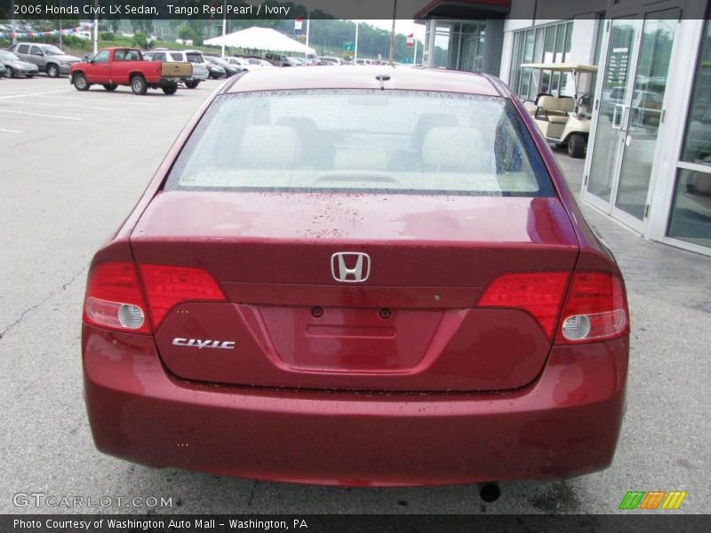 Tango Red Pearl / Ivory 2006 Honda Civic LX Sedan