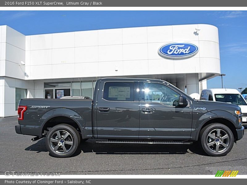 Lithium Gray / Black 2016 Ford F150 XLT SuperCrew