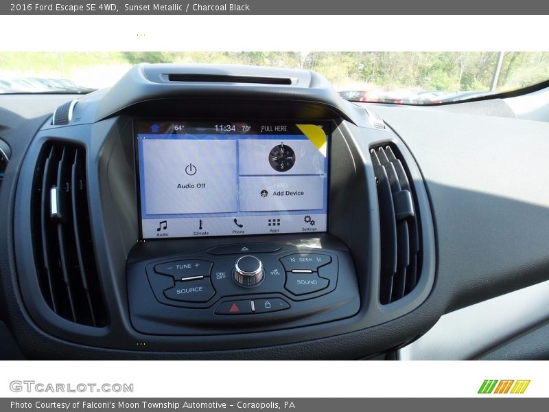 Sunset Metallic / Charcoal Black 2016 Ford Escape SE 4WD