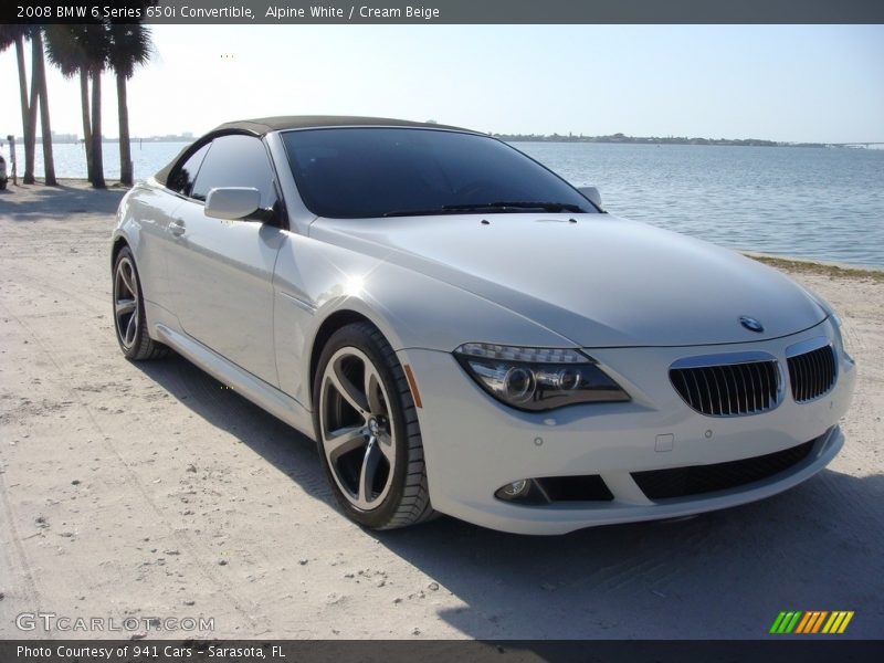 Alpine White / Cream Beige 2008 BMW 6 Series 650i Convertible