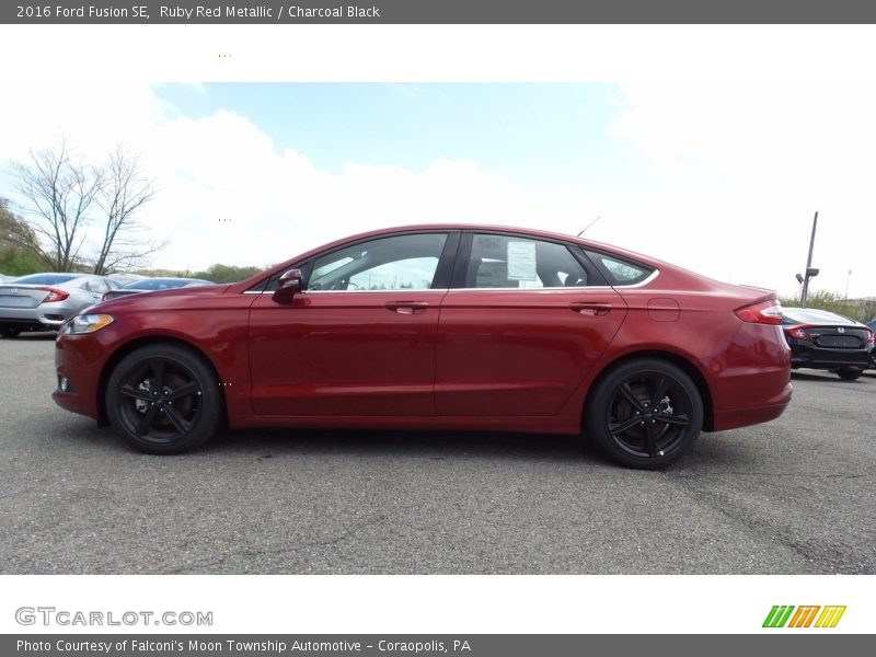 Ruby Red Metallic / Charcoal Black 2016 Ford Fusion SE