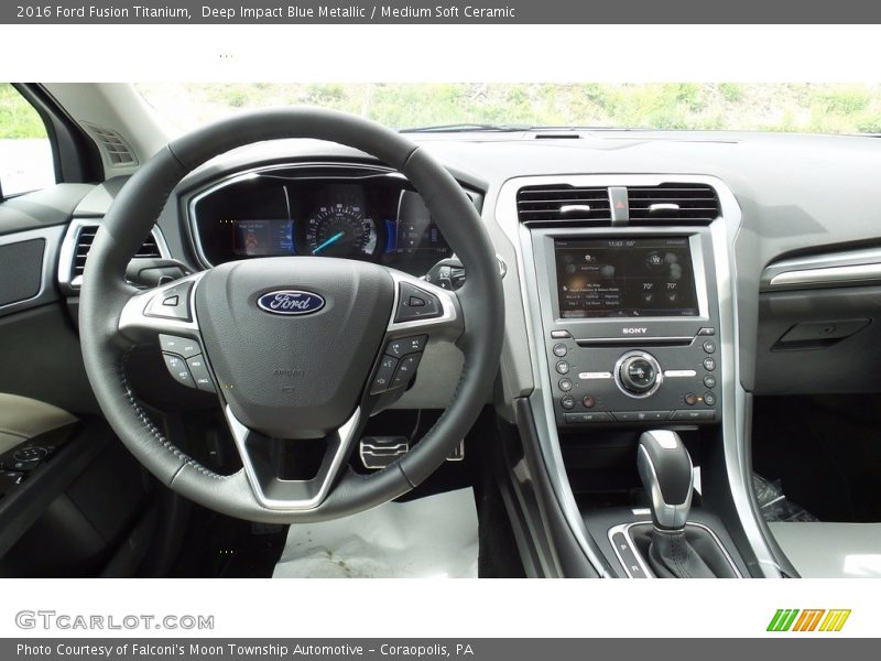 Deep Impact Blue Metallic / Medium Soft Ceramic 2016 Ford Fusion Titanium