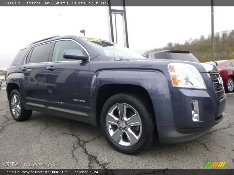 Atlantis Blue Metallic / Jet Black 2014 GMC Terrain SLT AWD