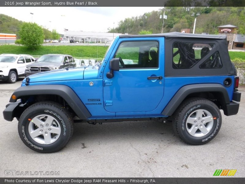 Hydro Blue Pearl / Black 2016 Jeep Wrangler Sport