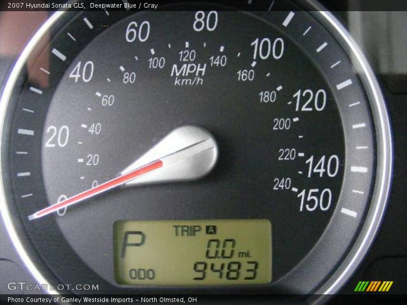 Deepwater Blue / Gray 2007 Hyundai Sonata GLS