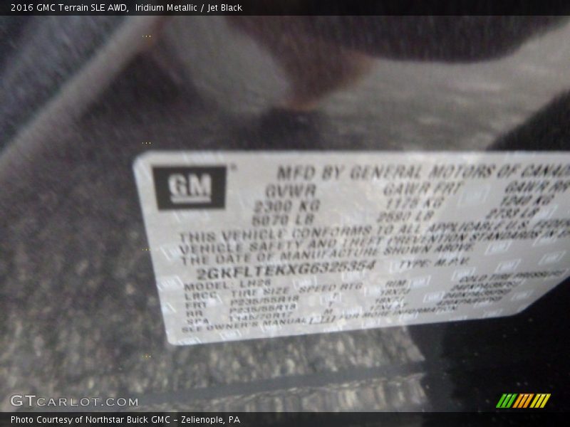 Iridium Metallic / Jet Black 2016 GMC Terrain SLE AWD