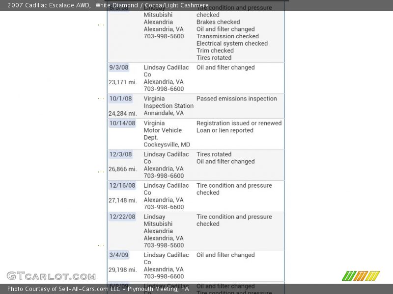 White Diamond / Cocoa/Light Cashmere 2007 Cadillac Escalade AWD