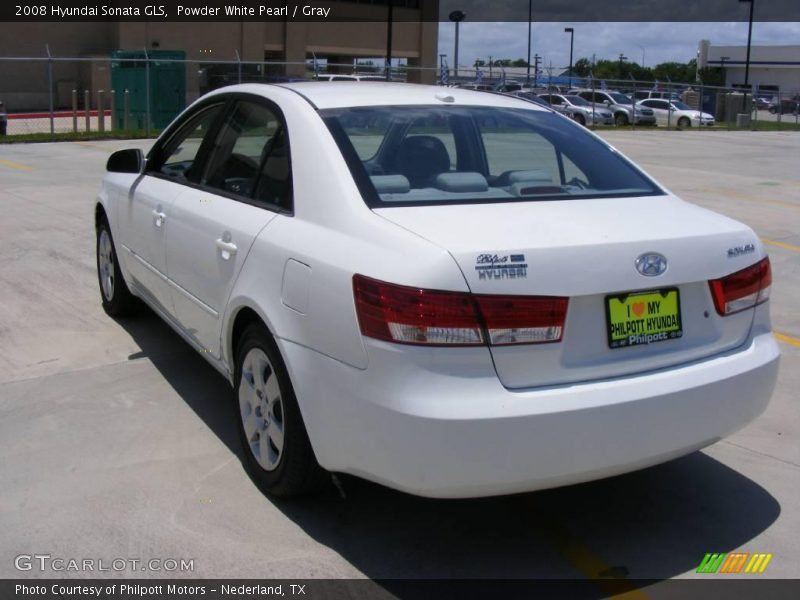 Powder White Pearl / Gray 2008 Hyundai Sonata GLS