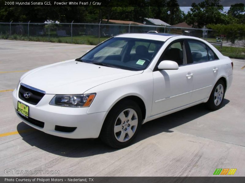 Powder White Pearl / Gray 2008 Hyundai Sonata GLS