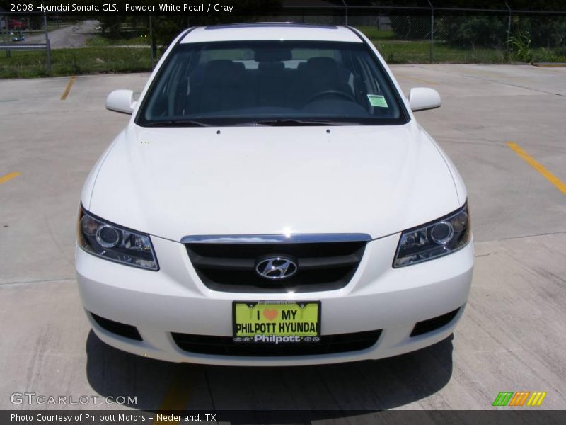 Powder White Pearl / Gray 2008 Hyundai Sonata GLS