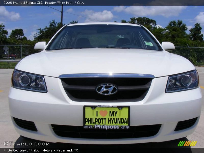 Powder White Pearl / Gray 2008 Hyundai Sonata GLS