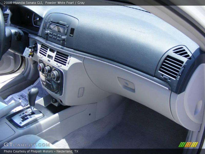 Powder White Pearl / Gray 2008 Hyundai Sonata GLS