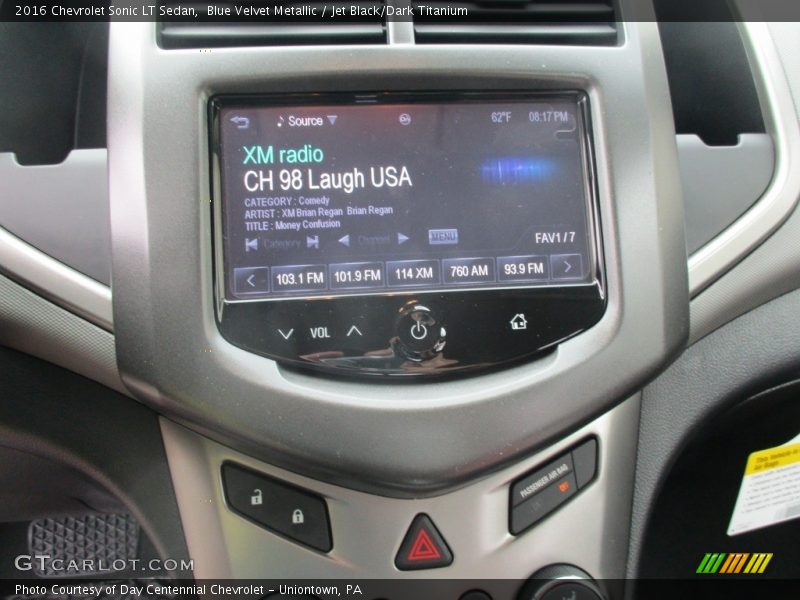 Blue Velvet Metallic / Jet Black/Dark Titanium 2016 Chevrolet Sonic LT Sedan
