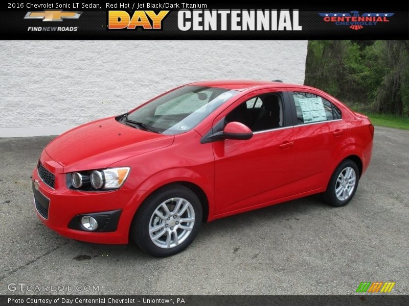 Red Hot / Jet Black/Dark Titanium 2016 Chevrolet Sonic LT Sedan