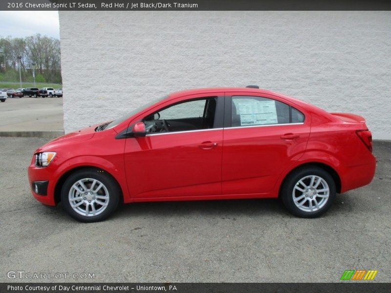 Red Hot / Jet Black/Dark Titanium 2016 Chevrolet Sonic LT Sedan