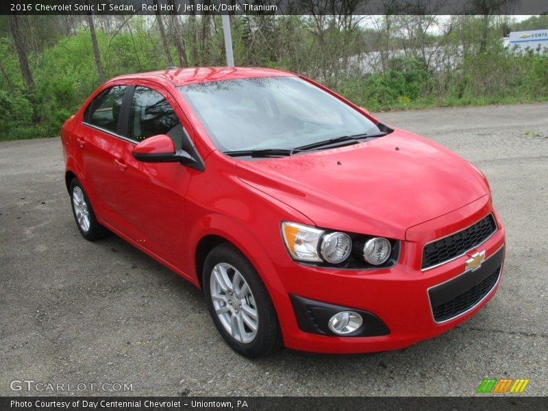 Red Hot / Jet Black/Dark Titanium 2016 Chevrolet Sonic LT Sedan