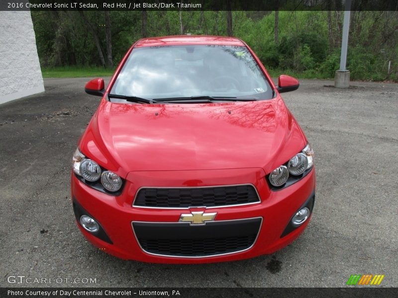 Red Hot / Jet Black/Dark Titanium 2016 Chevrolet Sonic LT Sedan